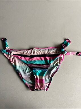 Tag Striped Kids Bikini Bottom in Pink, Teal & Navy